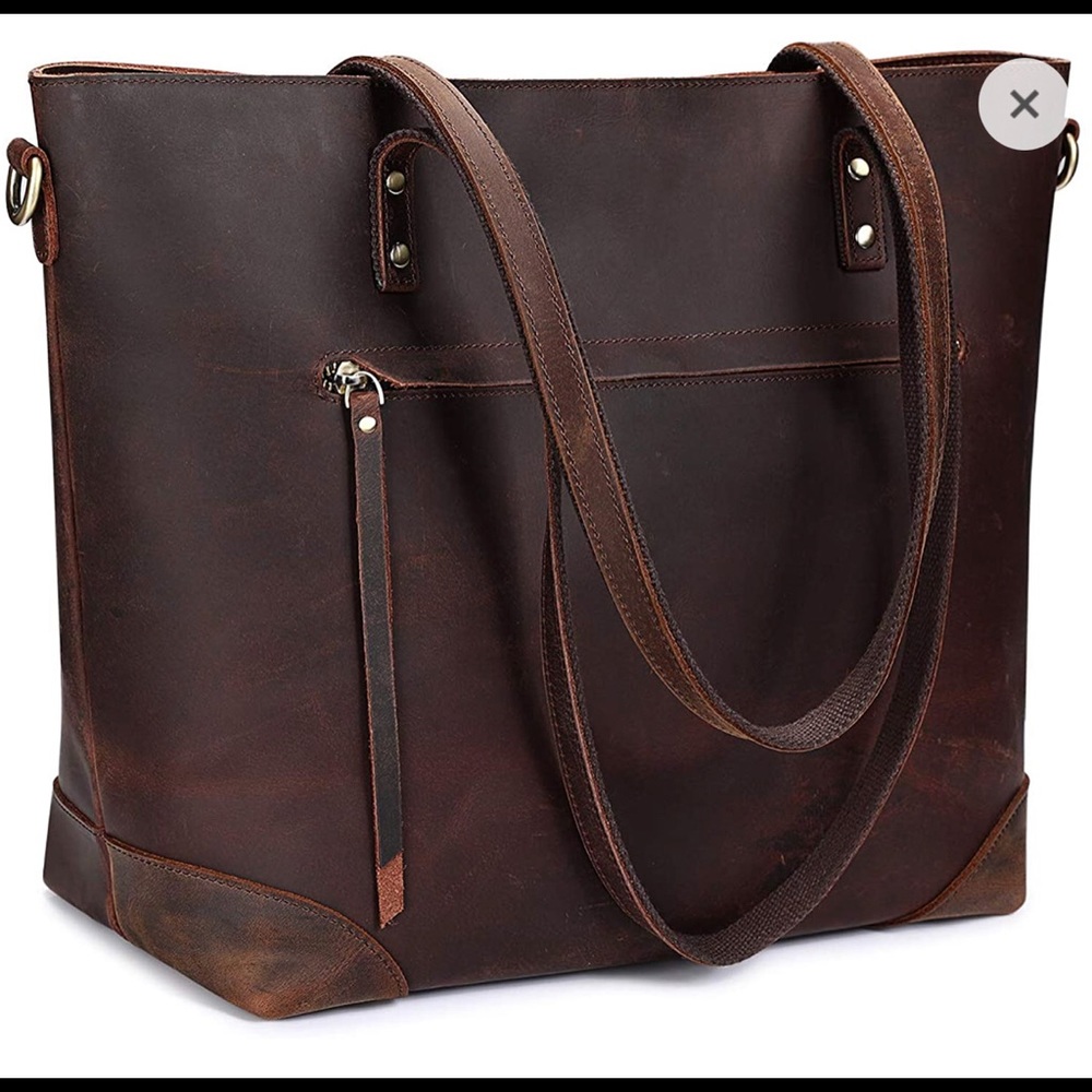 Elegant Brown Leather Laptop Bag